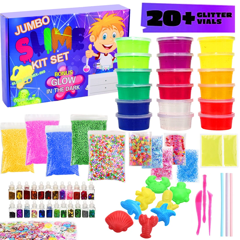 Slime Kit - Jumbo 1 med färgglada slimealternativ och kreativa tillbehör