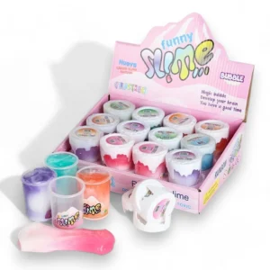 Slime Mix 75g i färgkombinationerna vit/rosa, vit/lila, vit/turkos, vit/orange