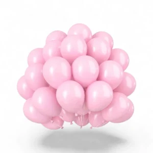 En bunt eleganta rosa ballonger för fest och dekoration