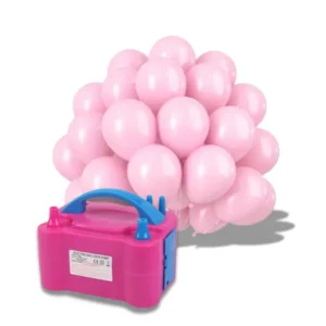 Rosa ballong kit med 50 ballonger och elektrisk ballongpump för festdekoration